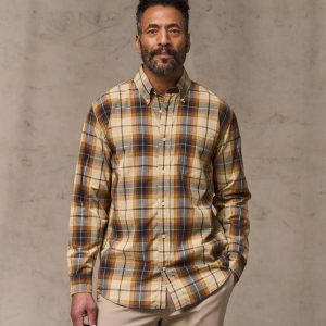 Madras Button-Down Shirt - Tan / Spruce Multicolor
