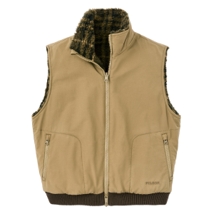 Women's Reversible Woolly Fleece Vest - Tan