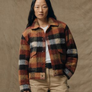 Women's Blanket Wool Heritage Jacket - Red / Orange / Black Plaid