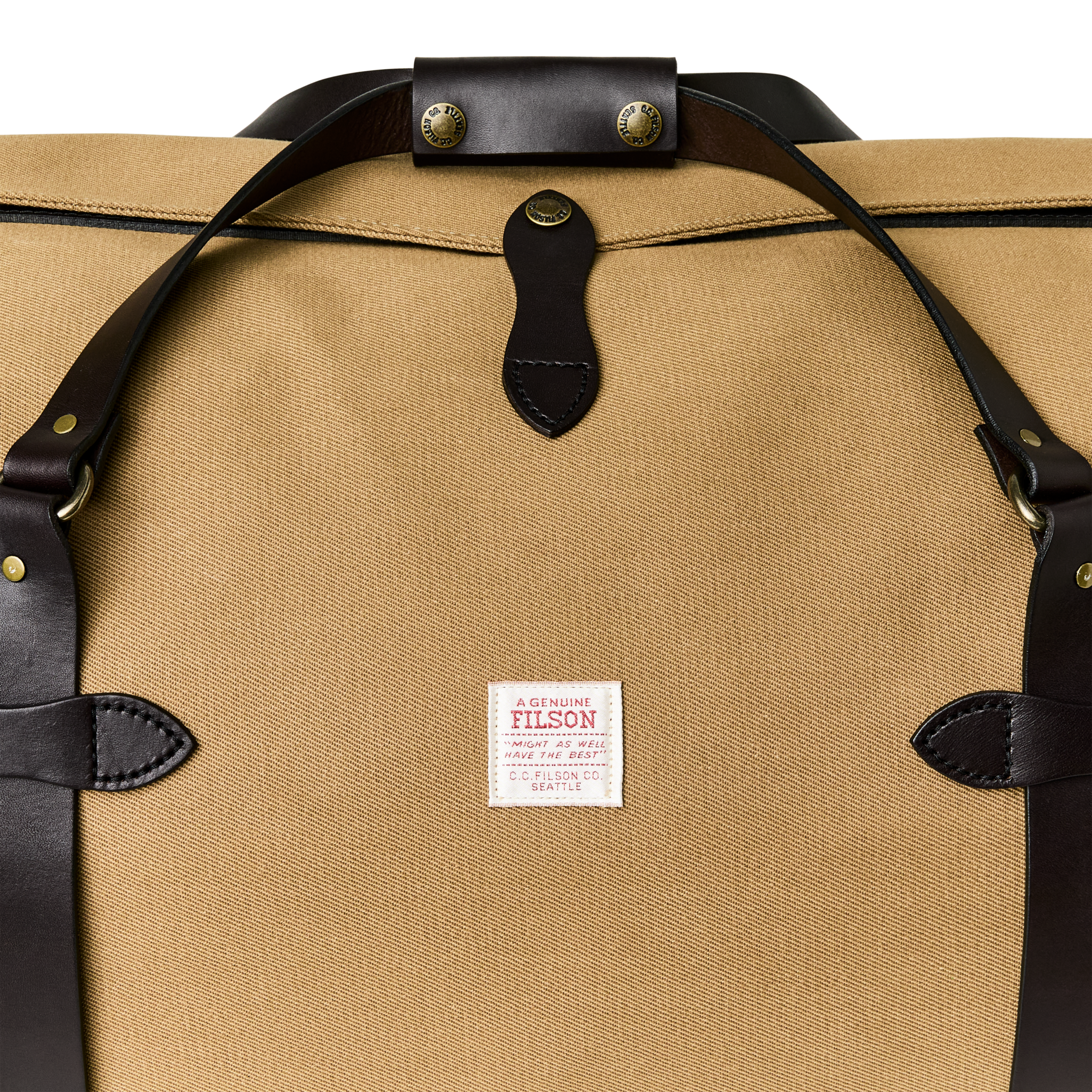 Large Rugged Twill Duffle Bag - Tan - Image 5