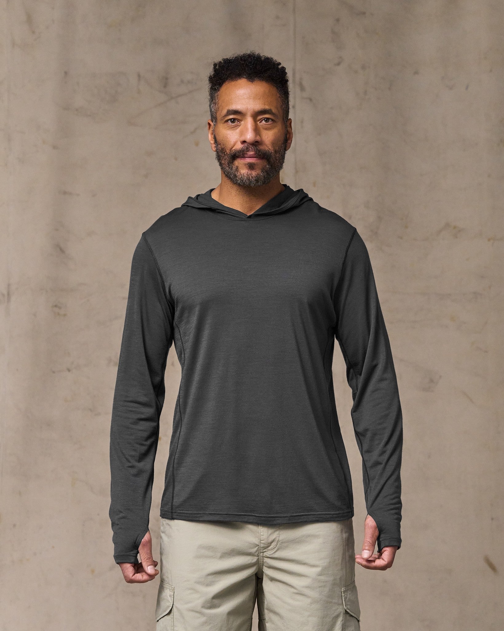 Wool-Blend UPF Hoodie - Raven