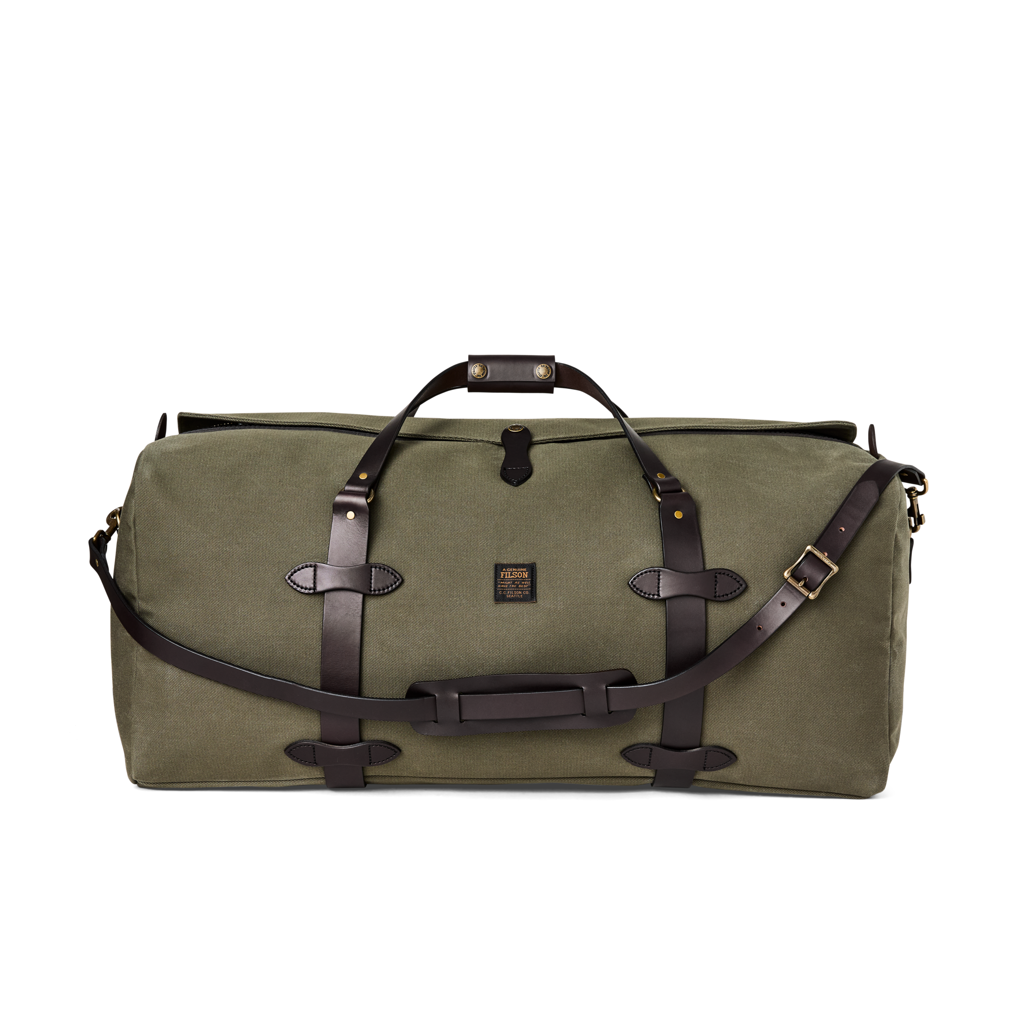 Large Rugged Twill Duffle Bag - Otter Green - Image 2