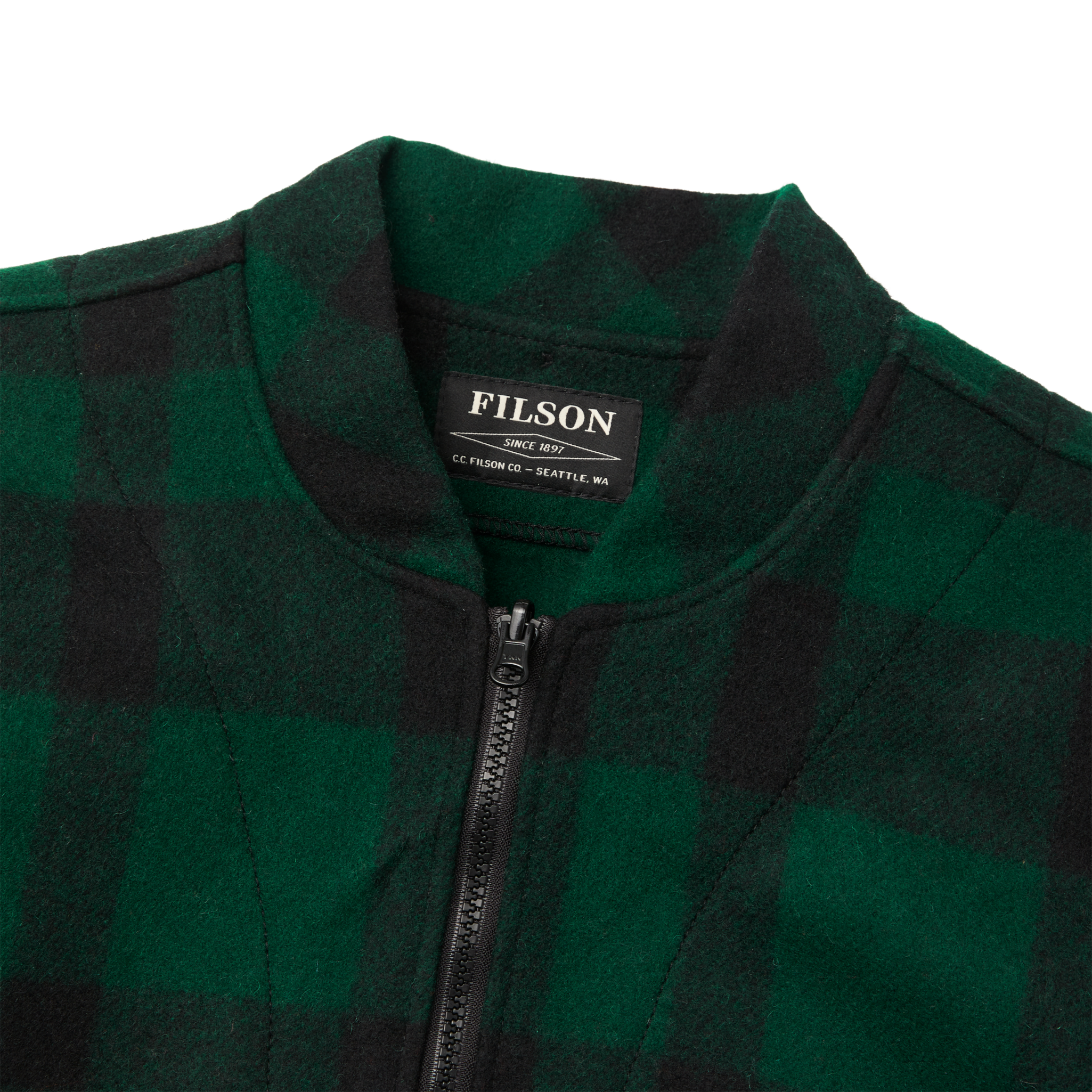 Mackinaw Wool Jacket Liner - Green / Black Plaid - Image 4