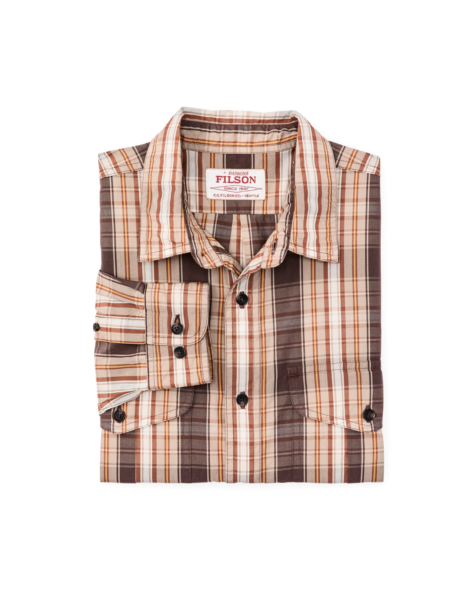 Washed Feather Cloth Shirt - Brown Multicolor Plaid - Image 7