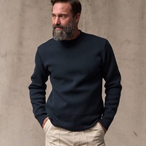 Cotton Crewneck Guide Sweater - Dark Navy