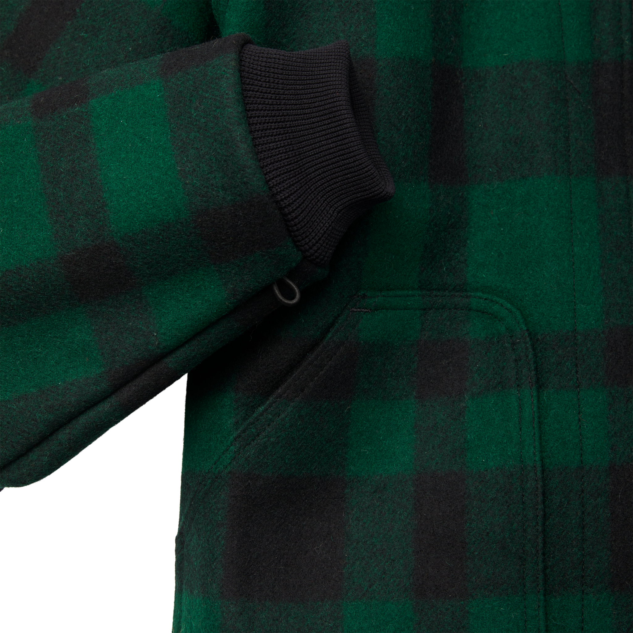 Mackinaw Wool Jacket Liner - Green / Black Plaid - Image 5