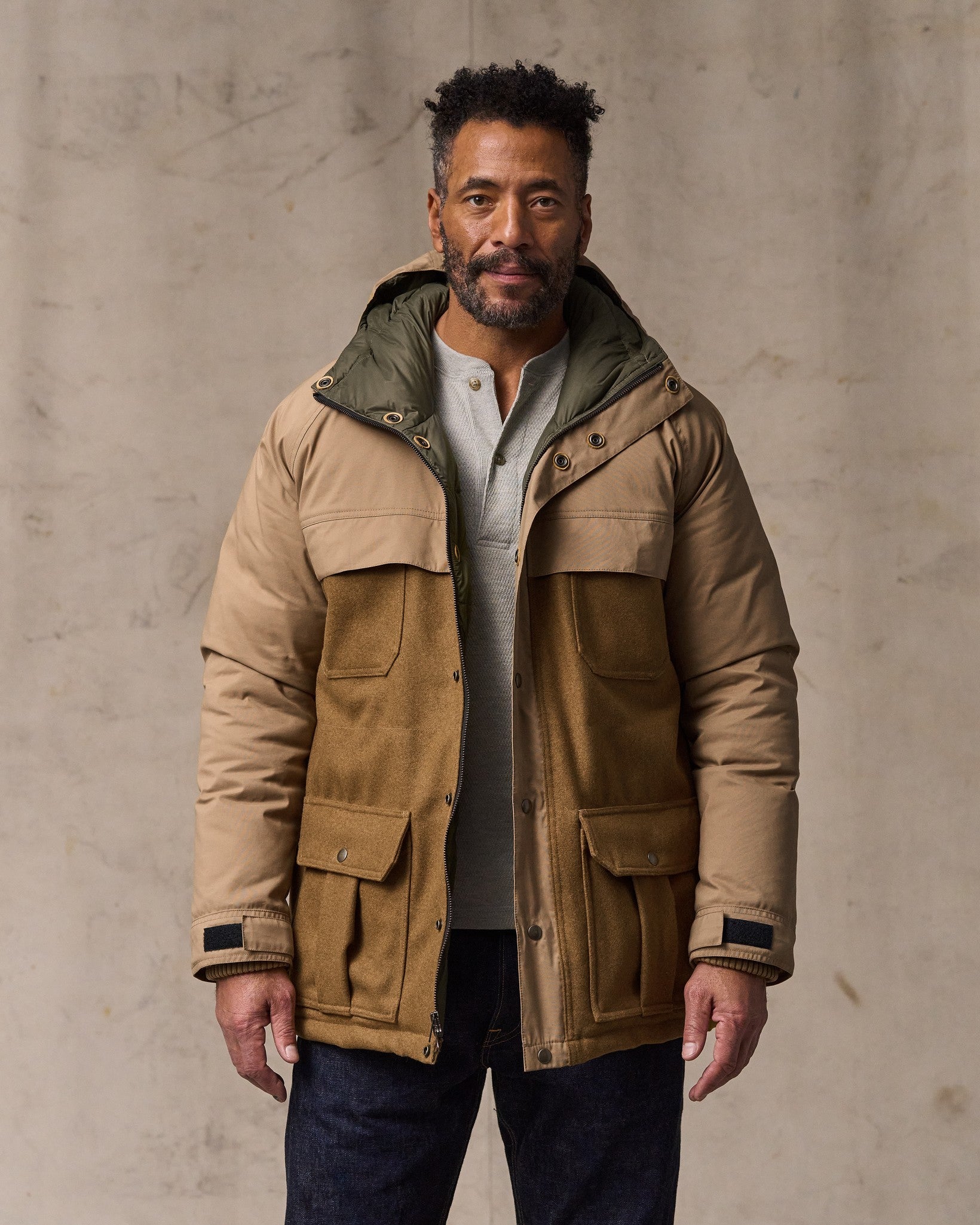 Filson X Crescent Down Works Parka - Dark Tan / Tan - Image 3