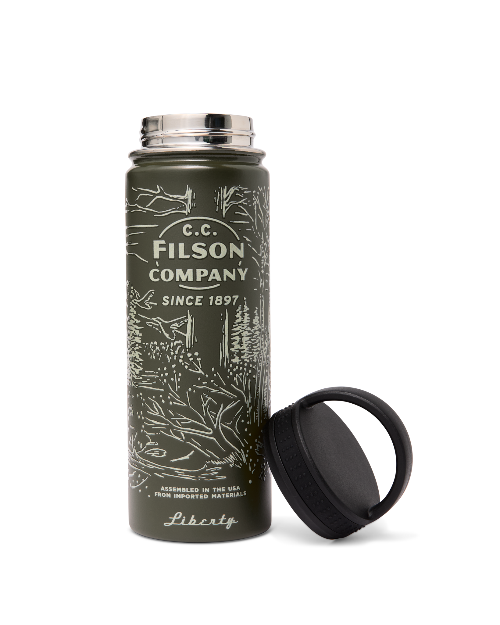 Insulated Water Bottle - Green / Wildlife - Image 4