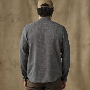 Alternative view of Rangeland Flannel Shirt - Navy / Tan Plaid