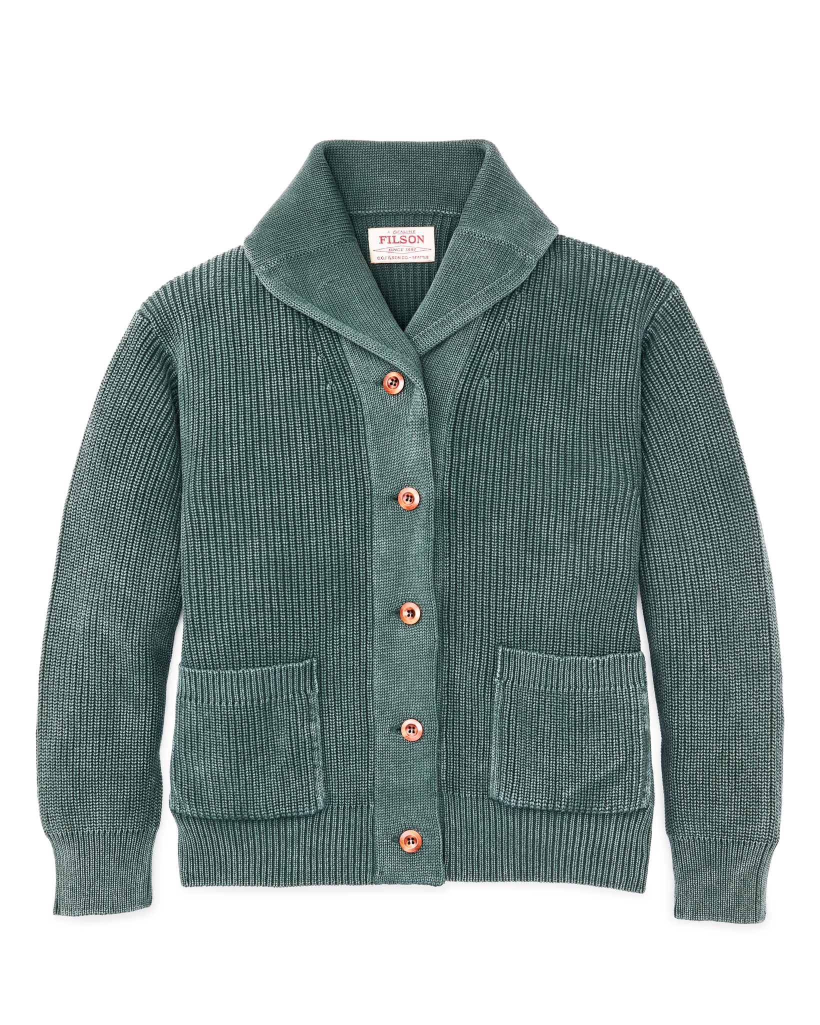 Women's Cotton Shawl Neck Cardigan - Juniper - Image 4