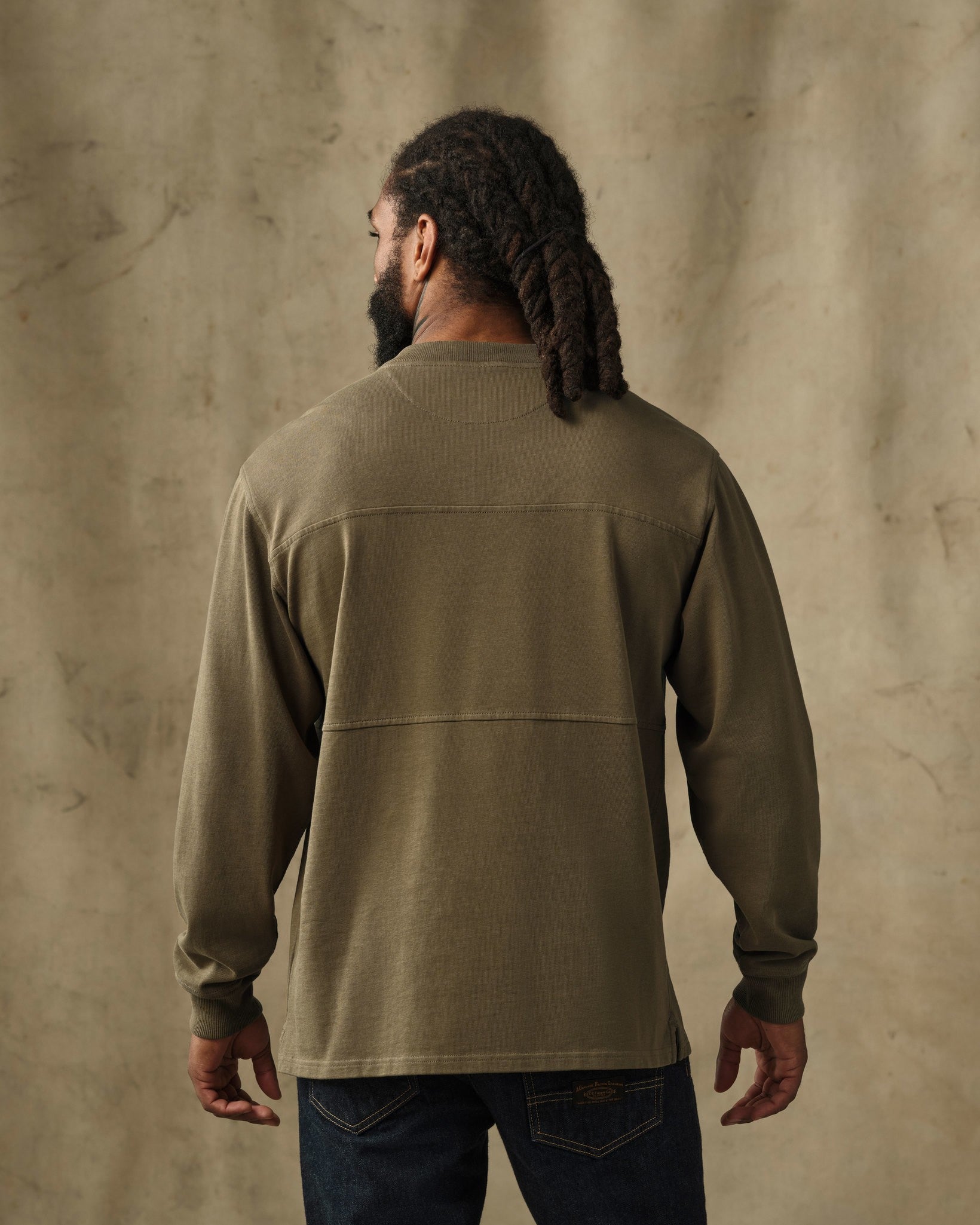 Field Knit Henley - Military Olive - Image 2
