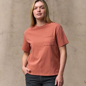 Women's Short Sleeve Pocket Tee - Copper Brown