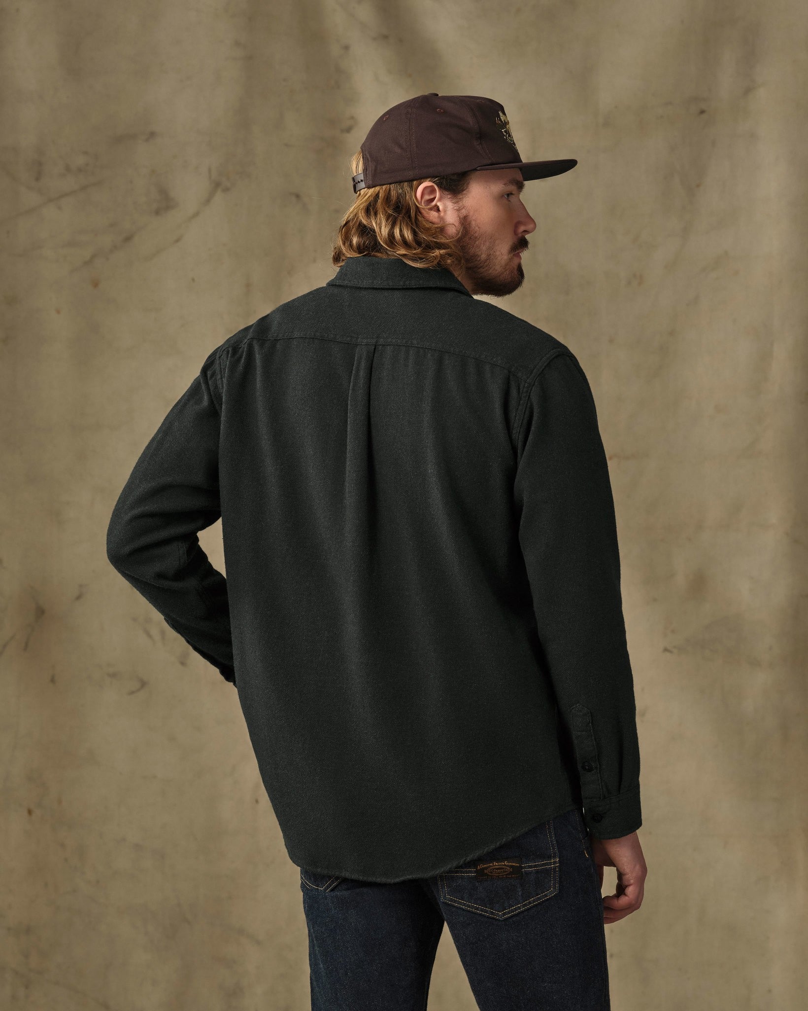 Rustic Flannel Shirt - Dark Moss Heather - Image 2