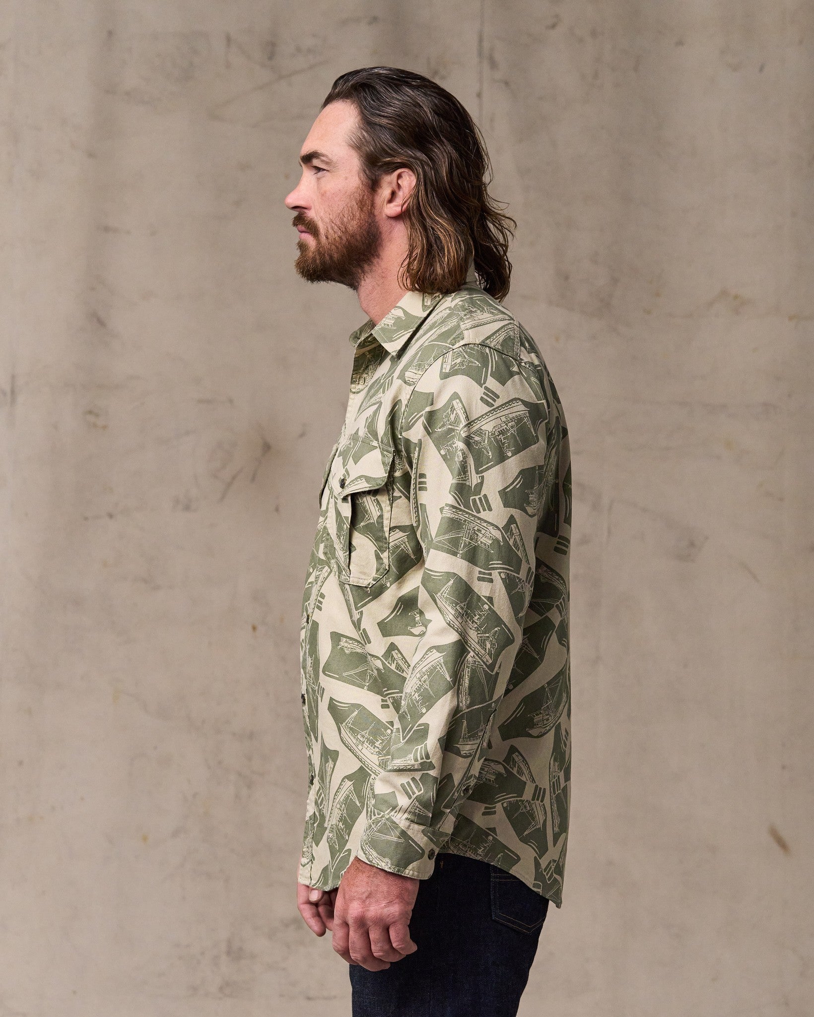 Lightweight Alaskan Guide Shirt - Khaki / Print - Image 4