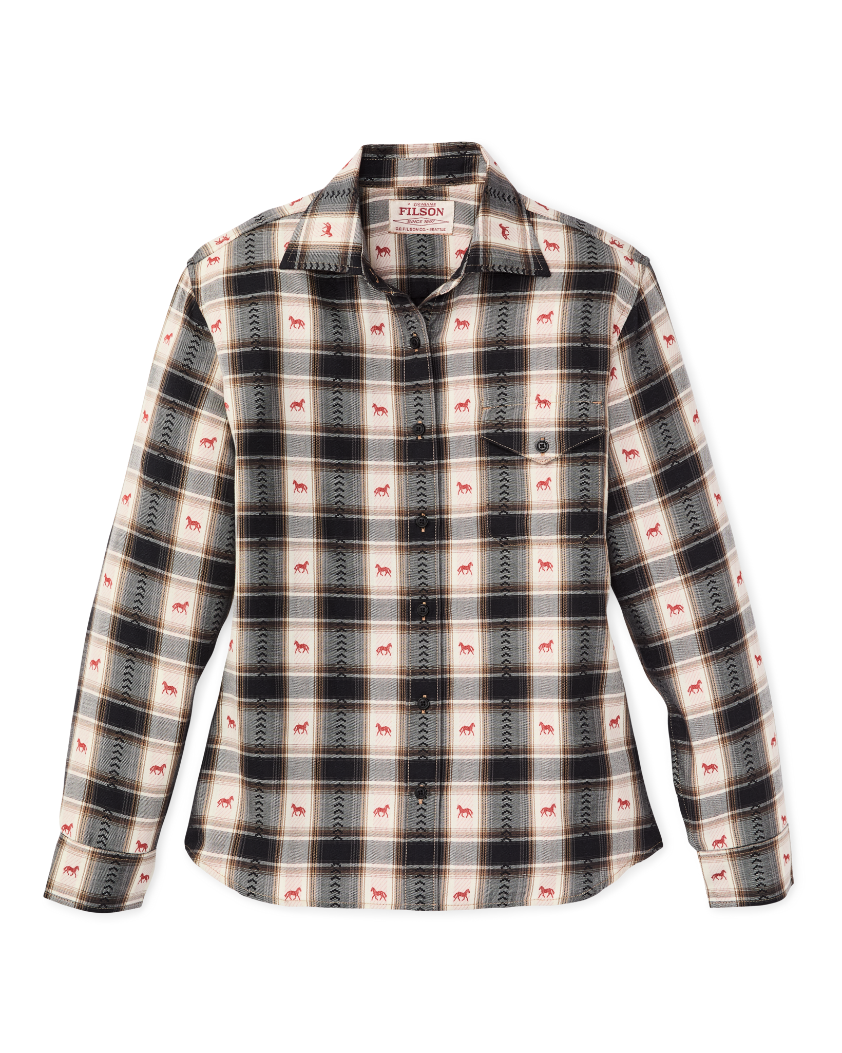 Women's Ranch Shirt - Cream Print - Image 4