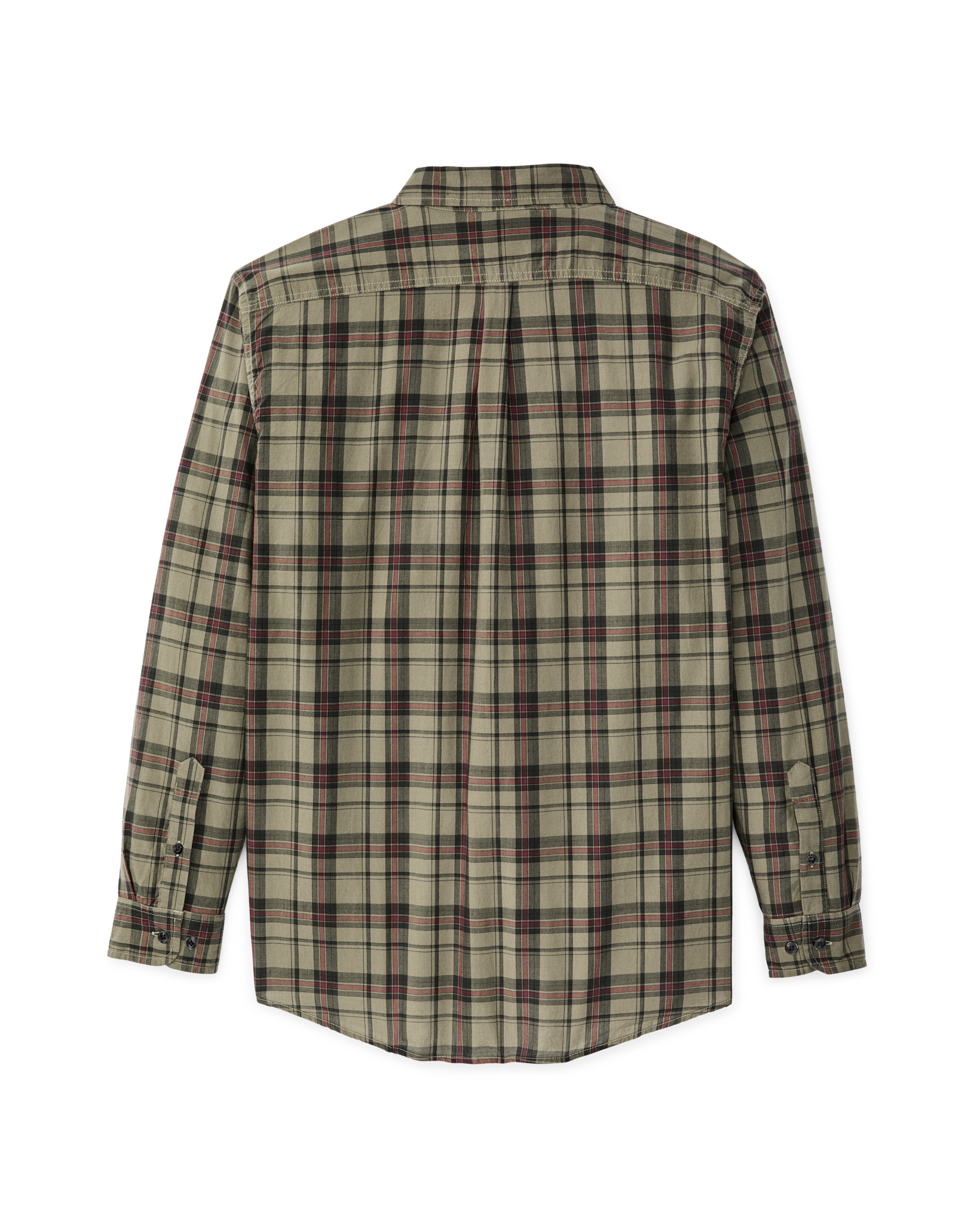 Madras Button-Down Shirt - Olive / Gravel Plaid - Image 2