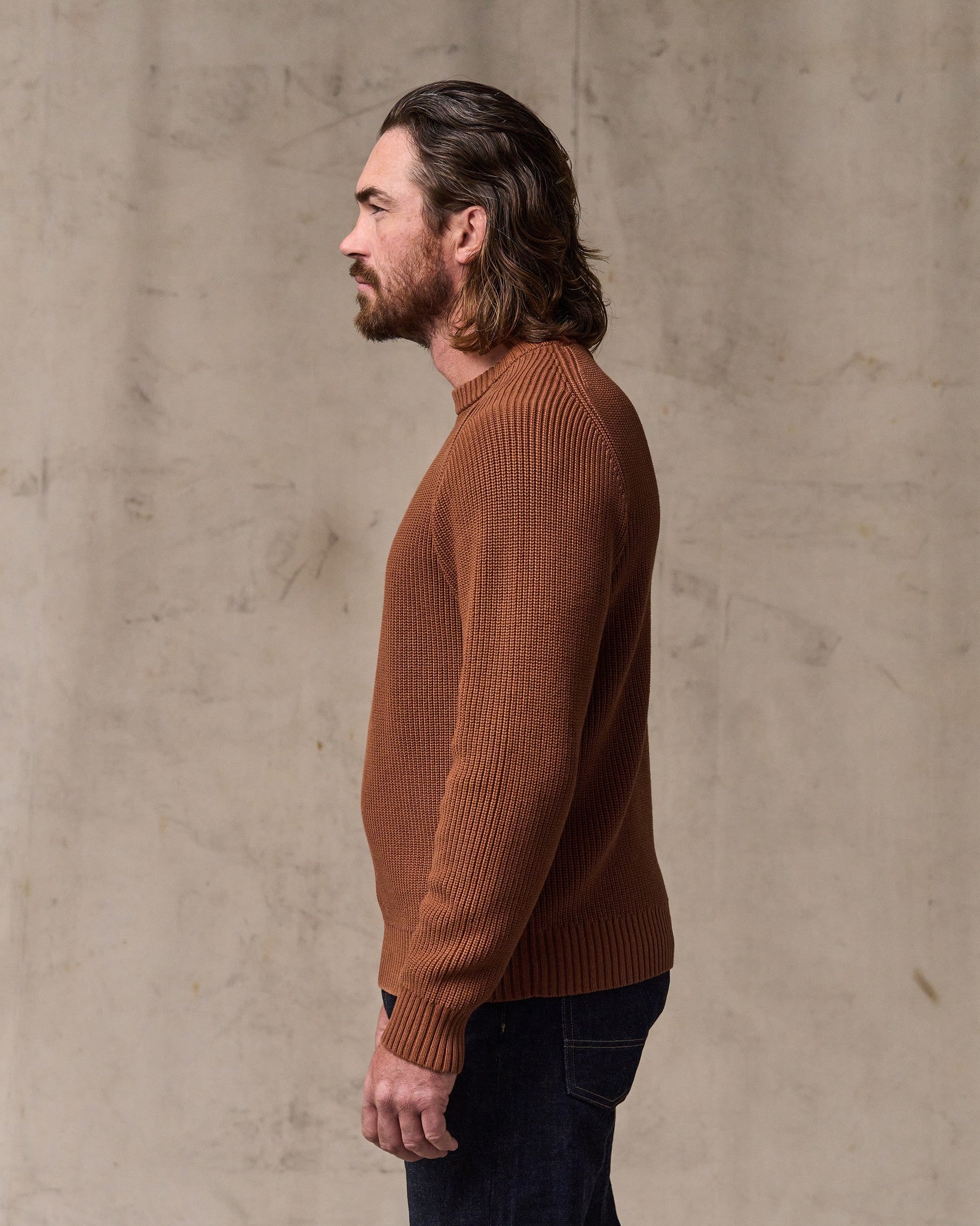 Vintage Cotton Crewneck Sweater - Rust - Image 3