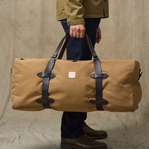 Large Rugged Twill Duffle Bag - Tan