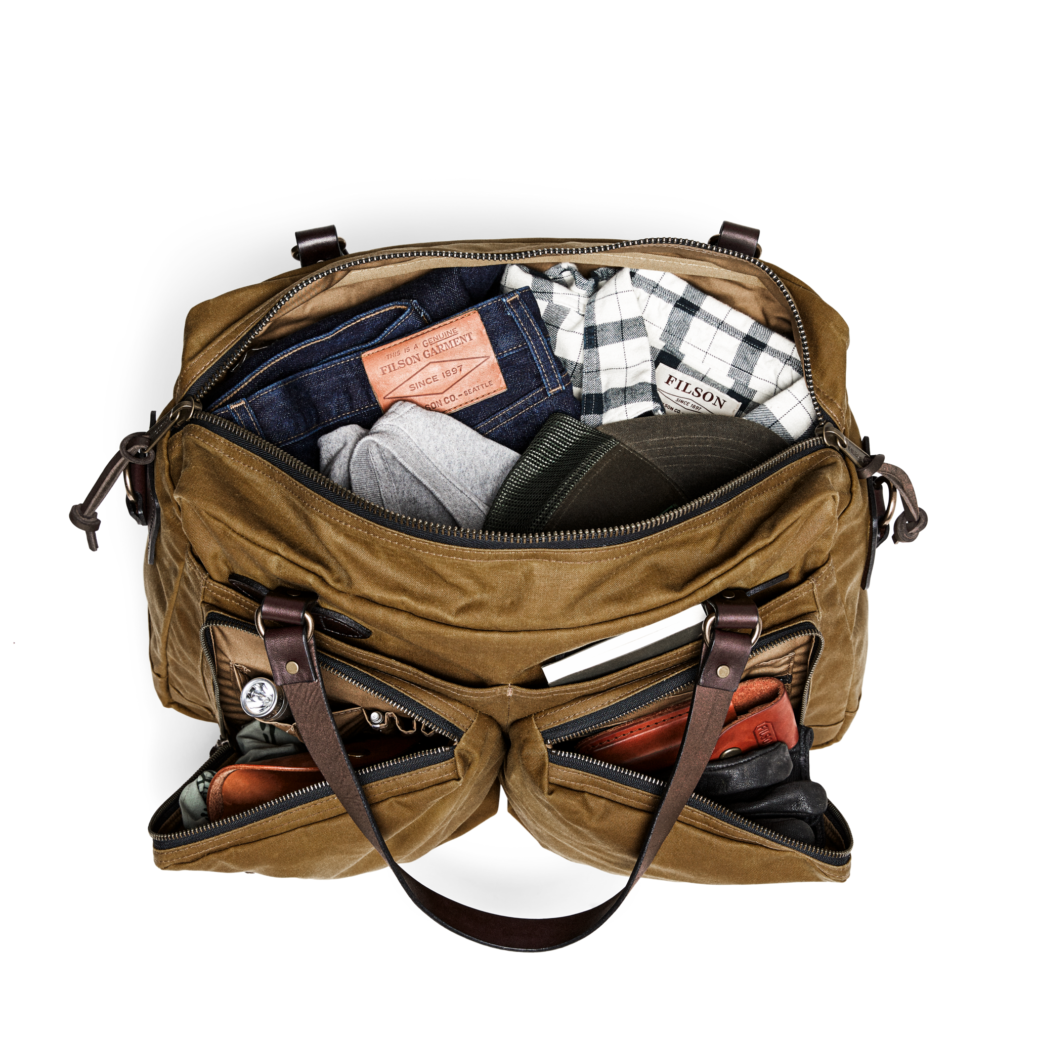 48 Hour Tin Cloth Duffle Bag - Dark Tan - Image 11