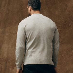 Alternative view of Waffle Knit Thermal Crewneck - Light Heather Gray