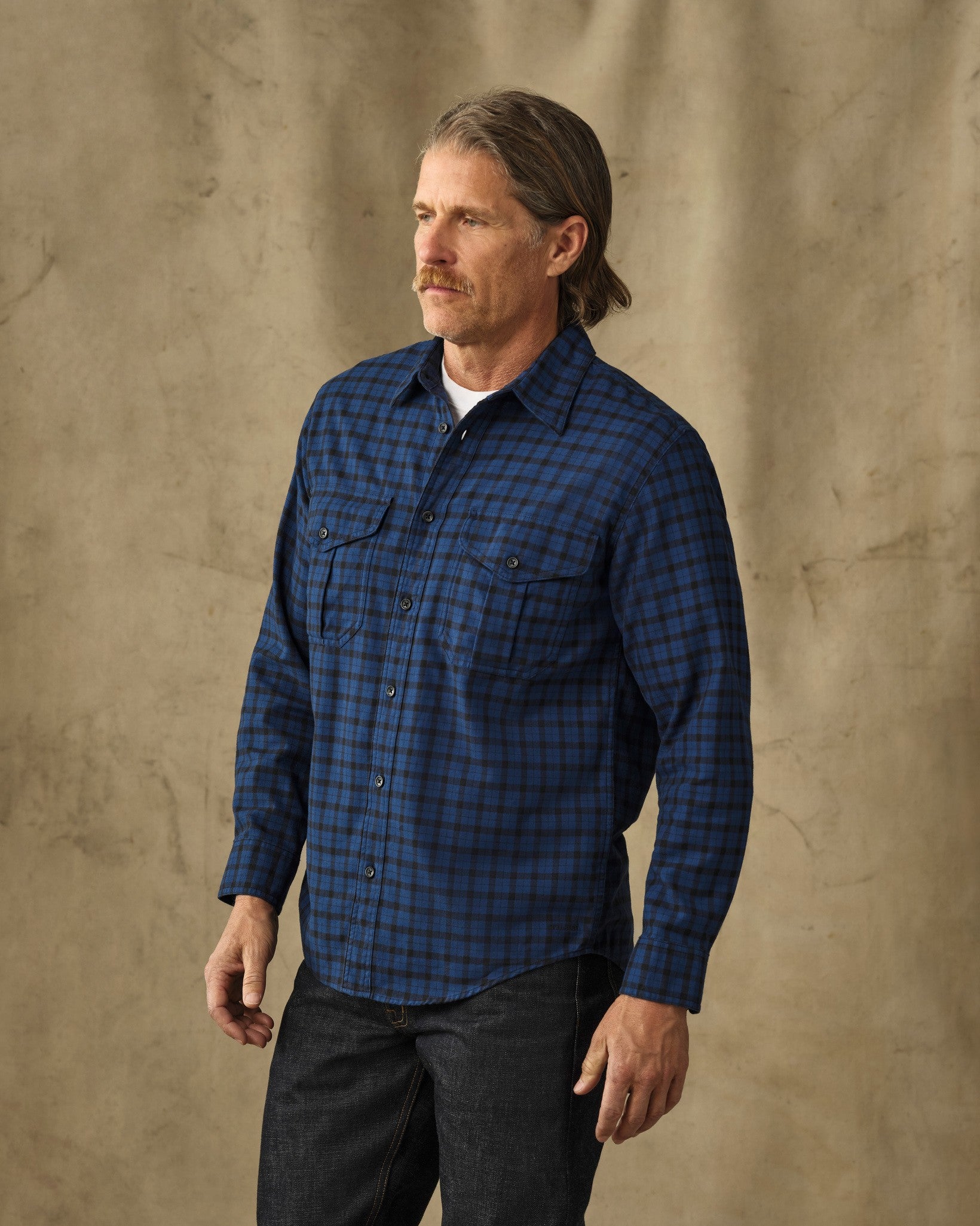 Lightweight Alaskan Guide Shirt - Deep Blue / Black Plaid - Image 3