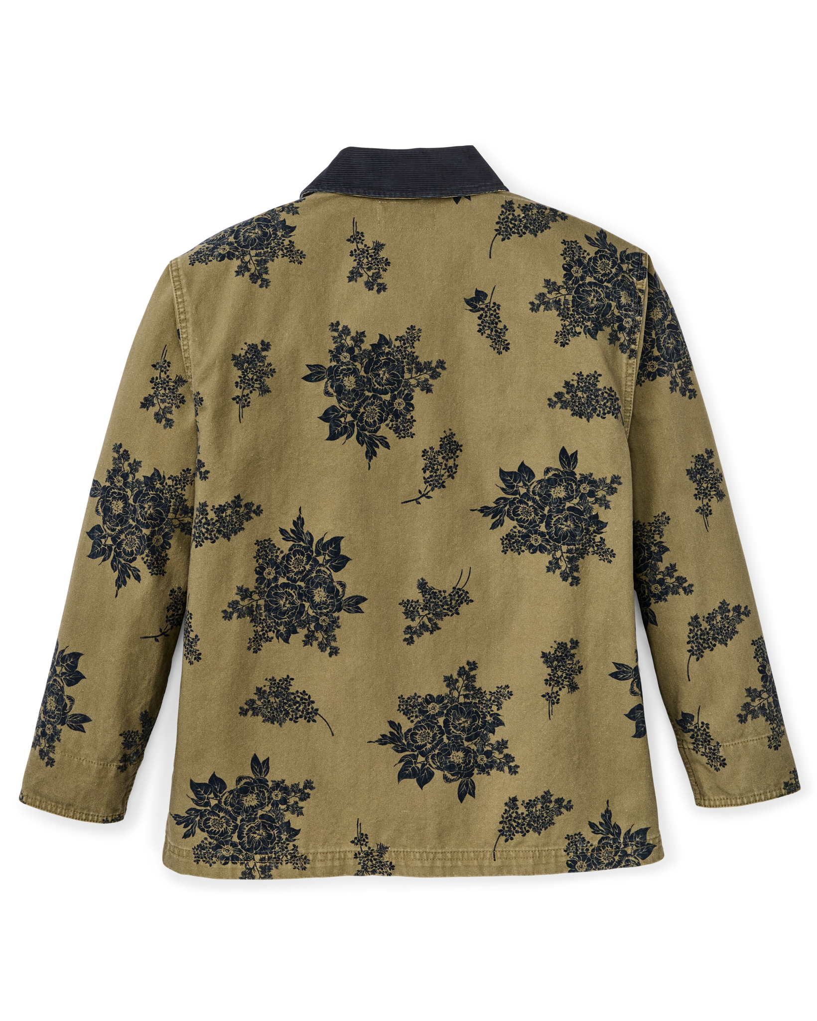 Women's Canvas Barn Coat - Olive / Floral Print - Image 2