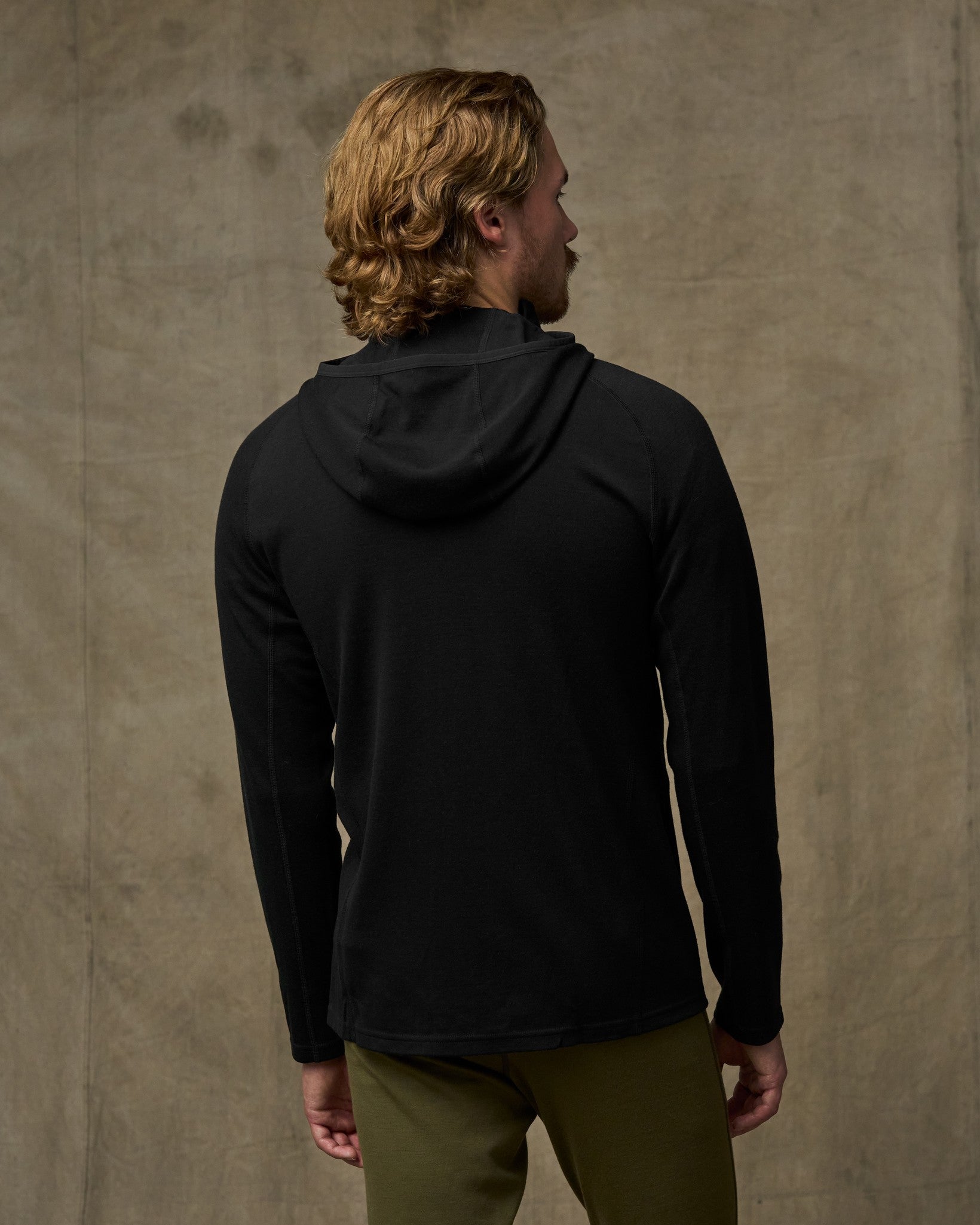 400g Merino Wool Hoodie - Black - Image 3