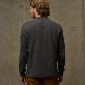 Alternative view of Waffle Knit Thermal Crewneck - Faded Black