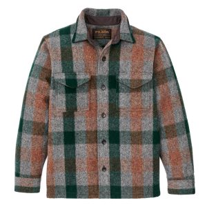 Mackinaw Wool Jac-shirt - Green / Orange / Gray Plaid