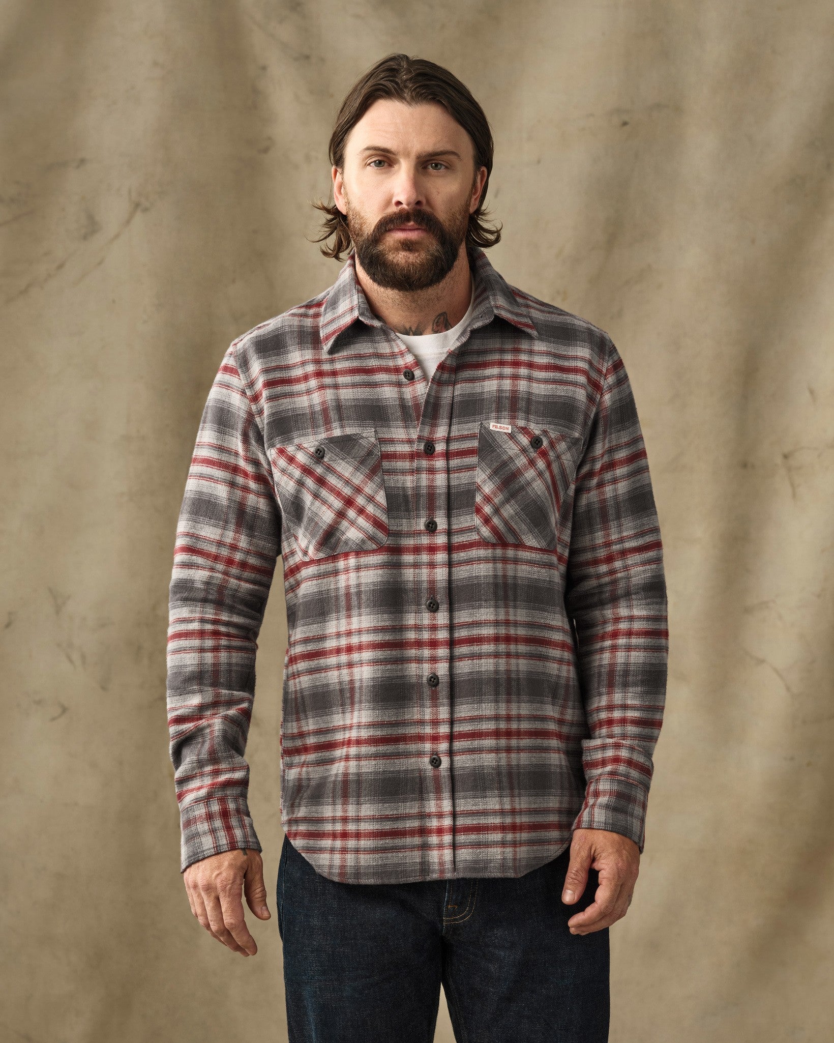 Rangeland Flannel Shirt - Red / Gray Plaid