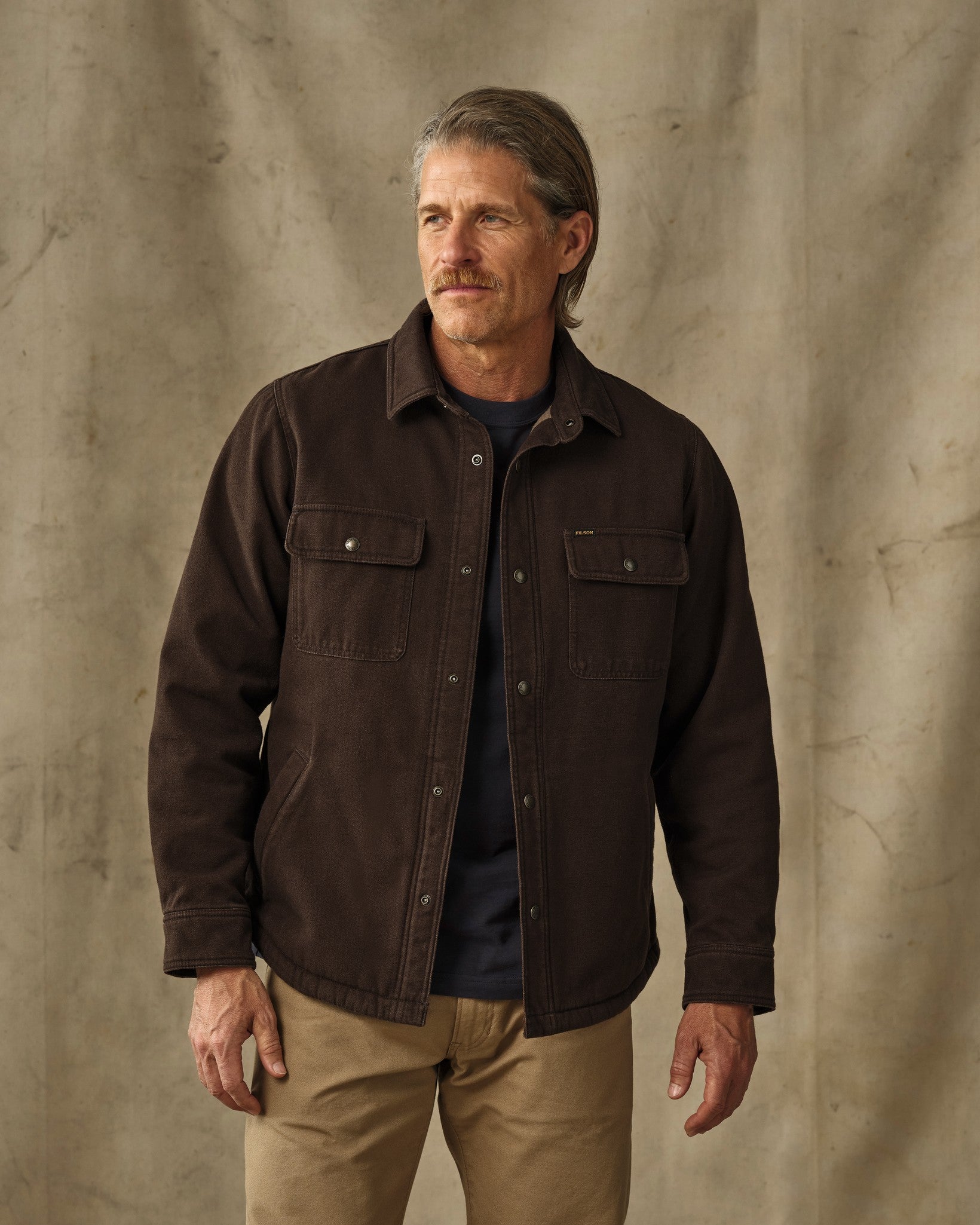 Fleece Lined Jac-Shirt - Dark Brown