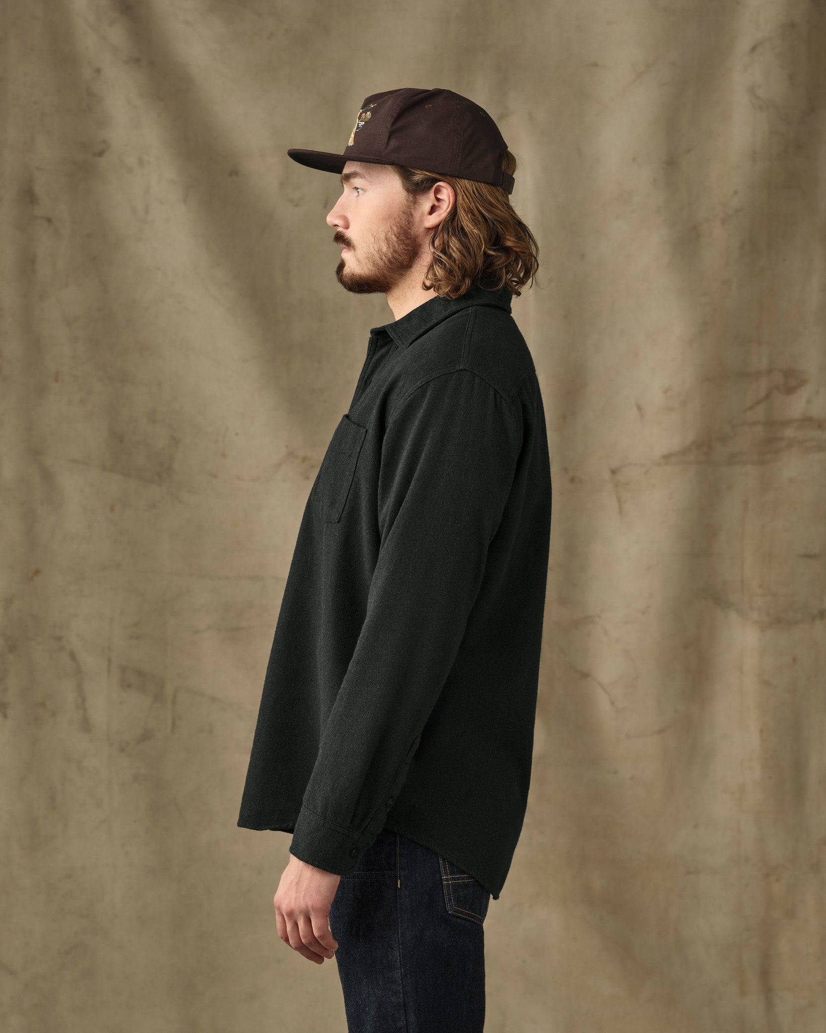 Rustic Flannel Shirt - Dark Moss Heather - Image 3