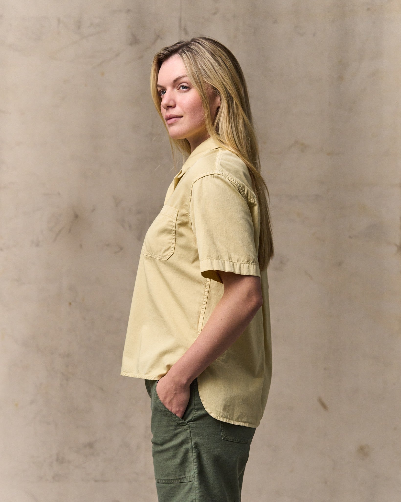 Women's Twill Popover Shirt - Pale Tan - Image 3