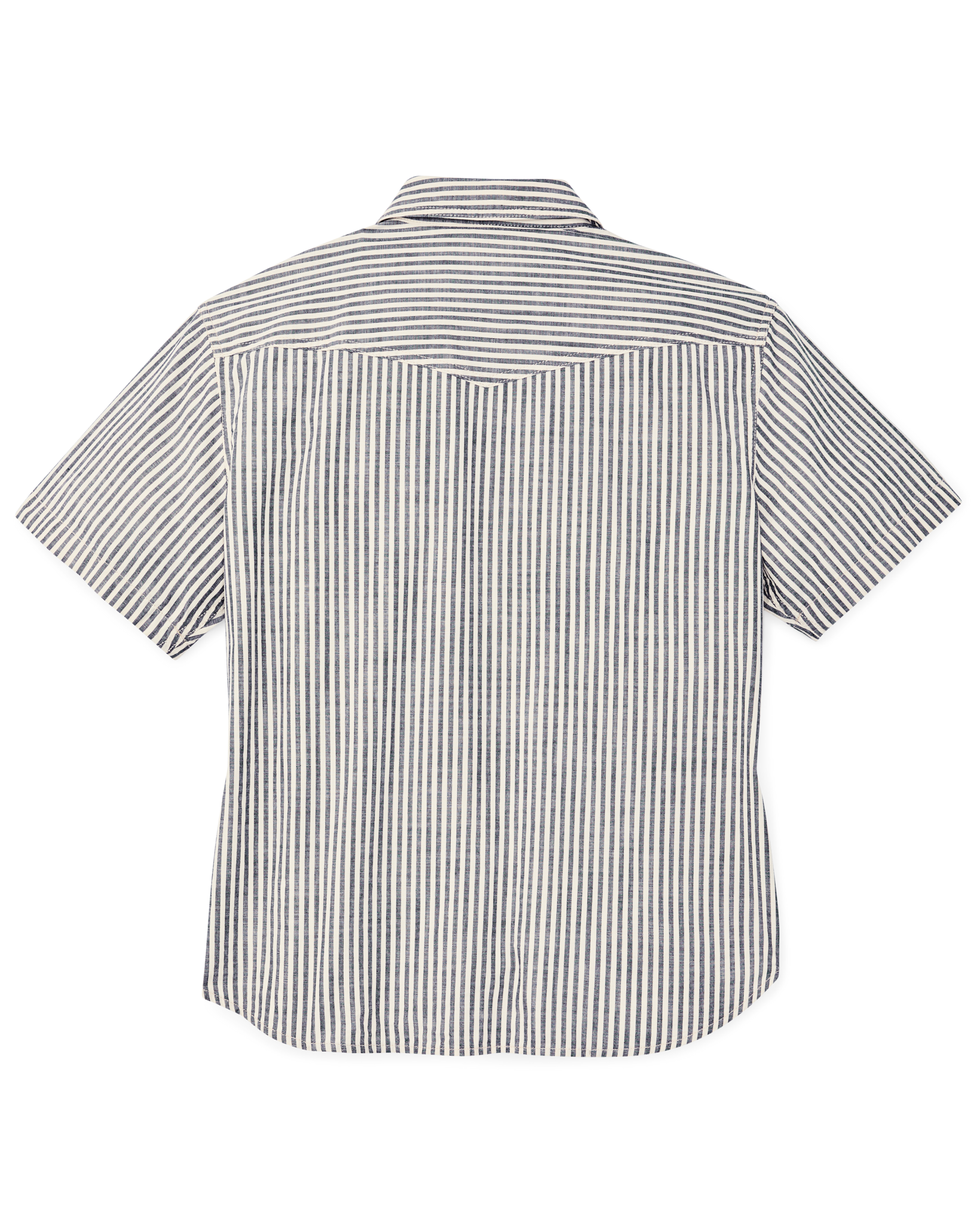 Women's Short Sleeve Chambray Western Shirt - Indigo / Natural - Image 6