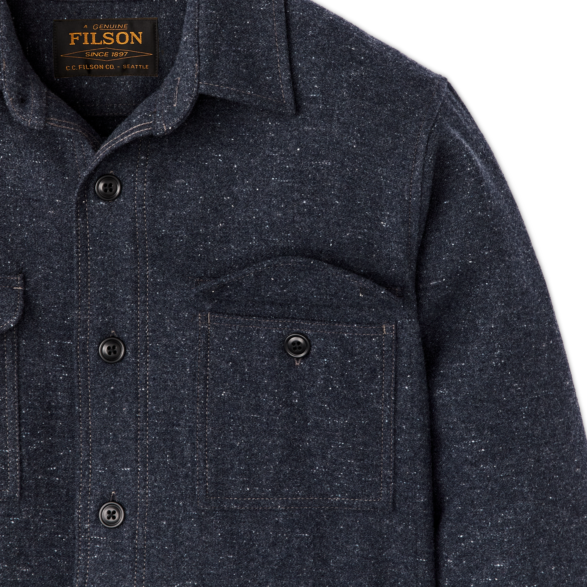 Heathered Wool Jac-shirt - Blue Heather - Image 4