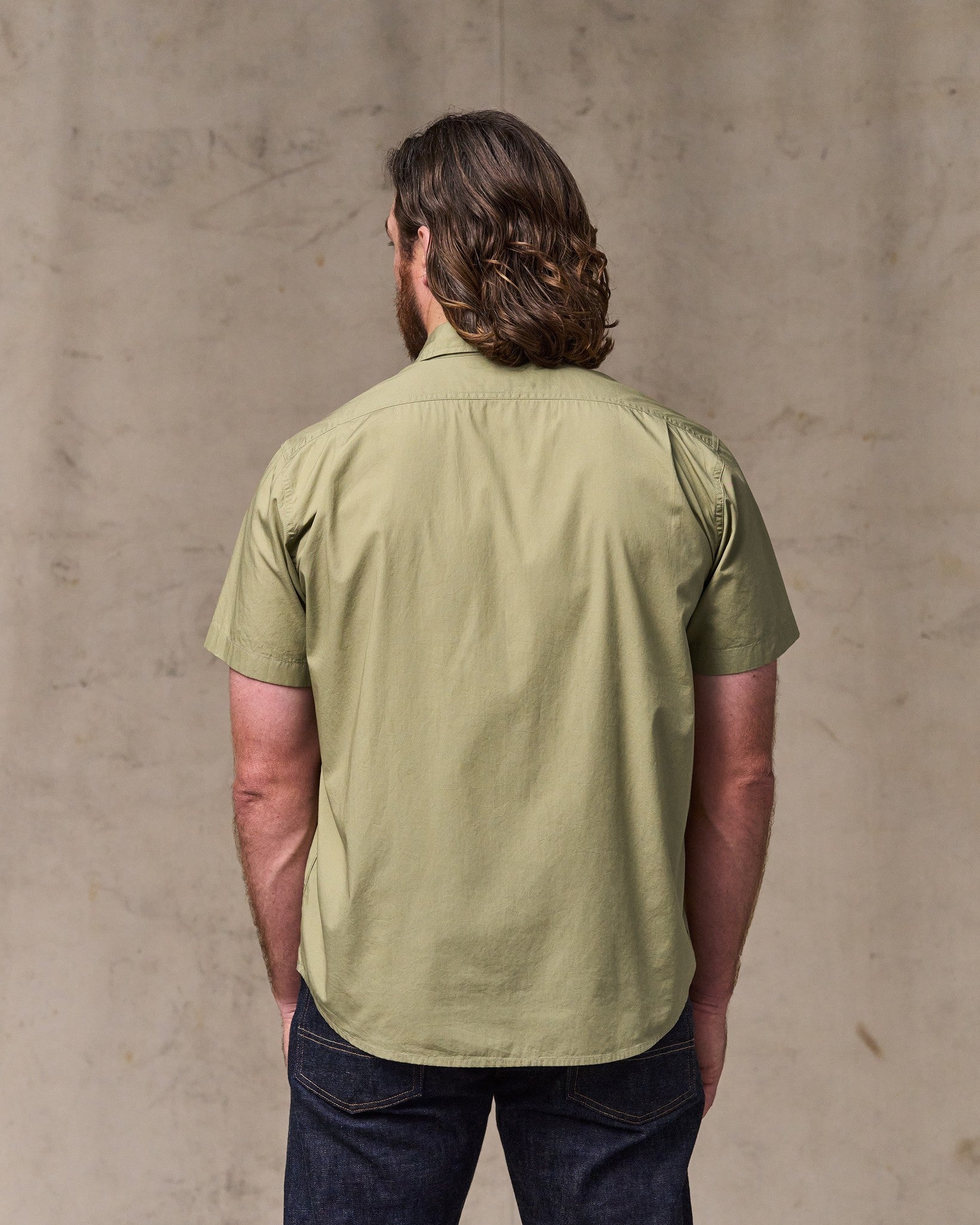 Washed Short Sleeve Feather Cloth Shirt - Lakebed - Image 2