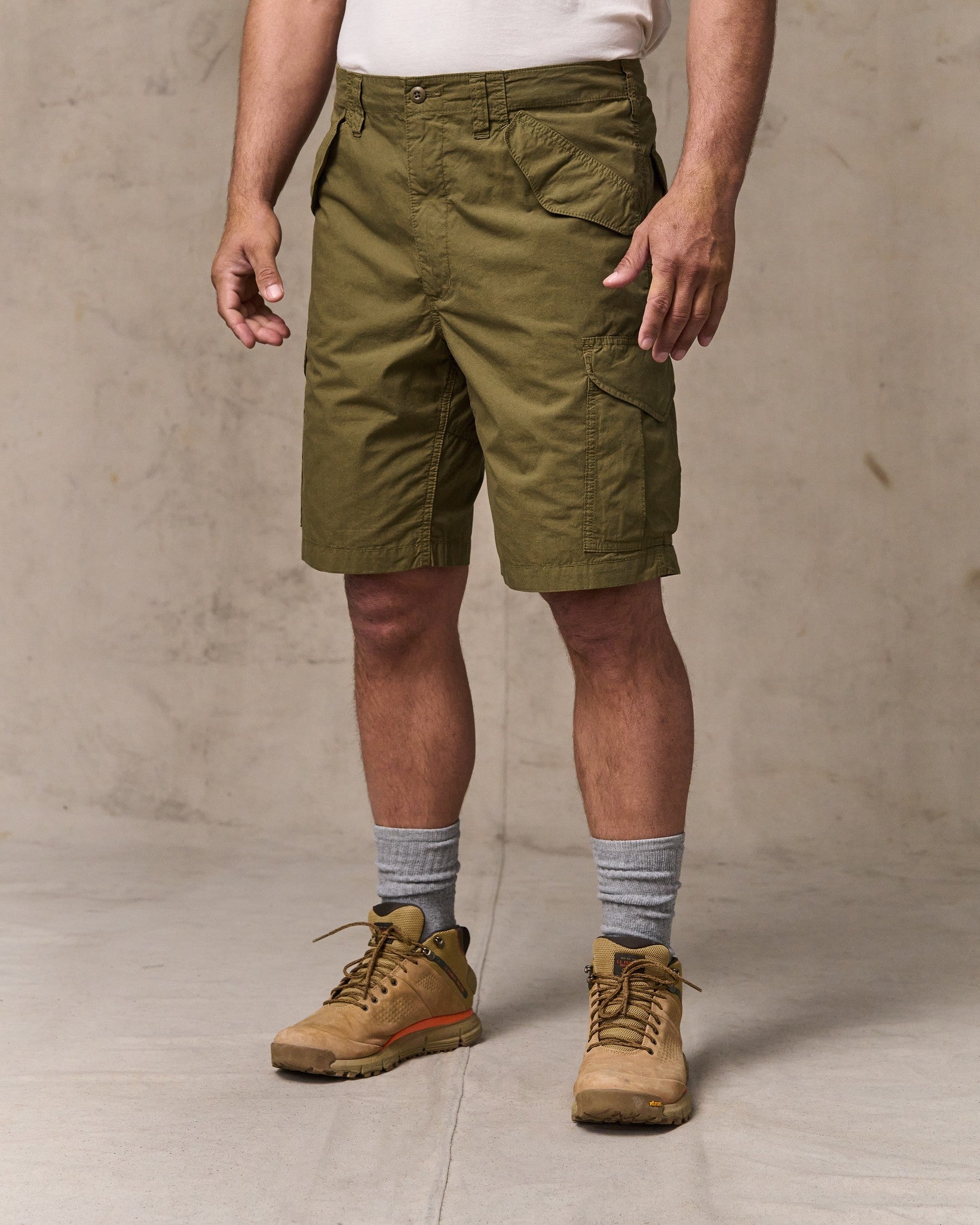 Tropical Poplin Cargo Short - Military Olive - Image 4