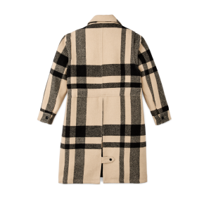 Alternative view of Women's Wool Long Cruiser Coat - Natural / Black Plaid