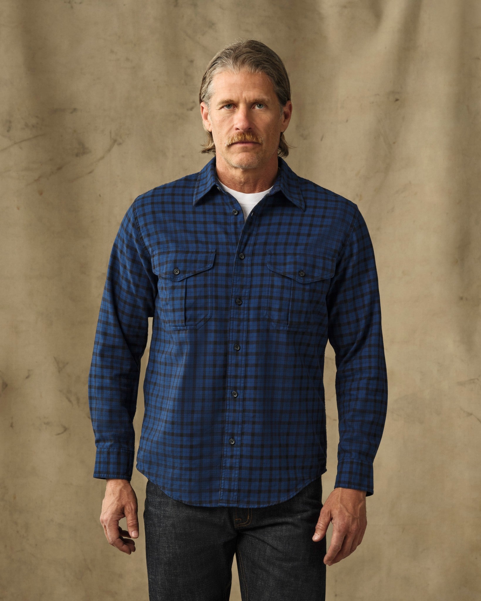 Lightweight Alaskan Guide Shirt - Deep Blue / Black Plaid
