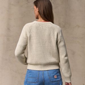 Alternative view of Women's Cotton Crewneck Sweater - Natural