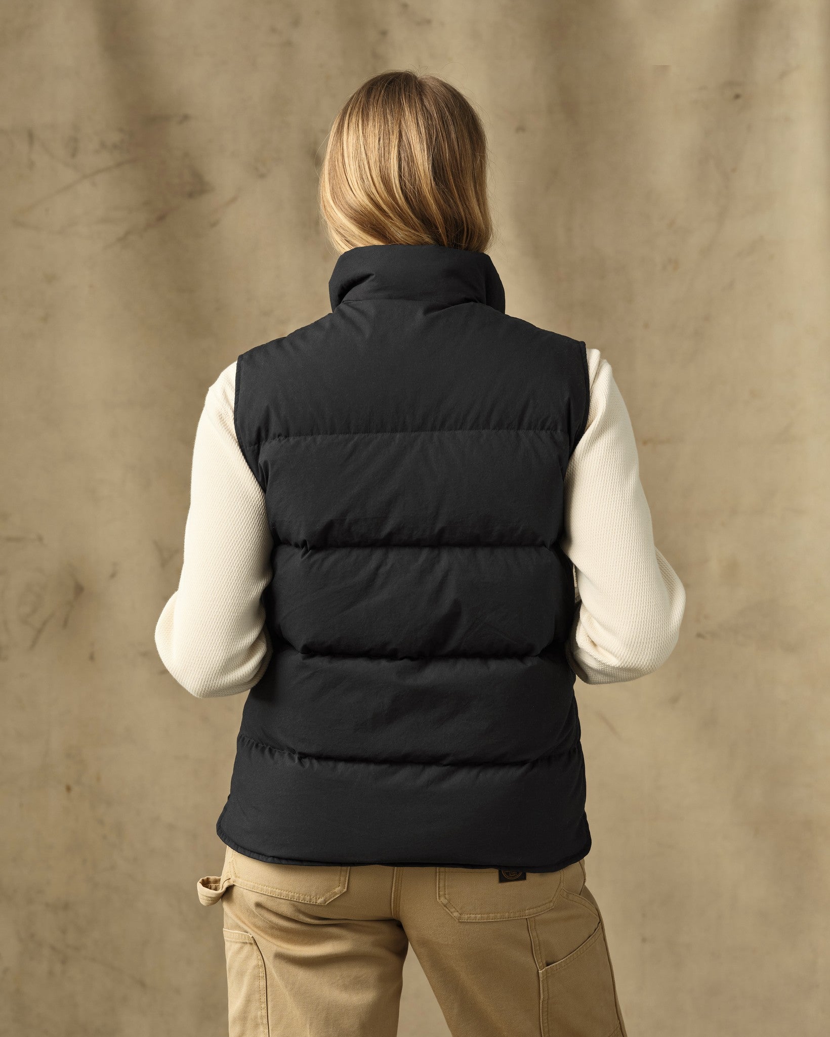 Women's Heritage Cotton Down Vest - Black - Image 2