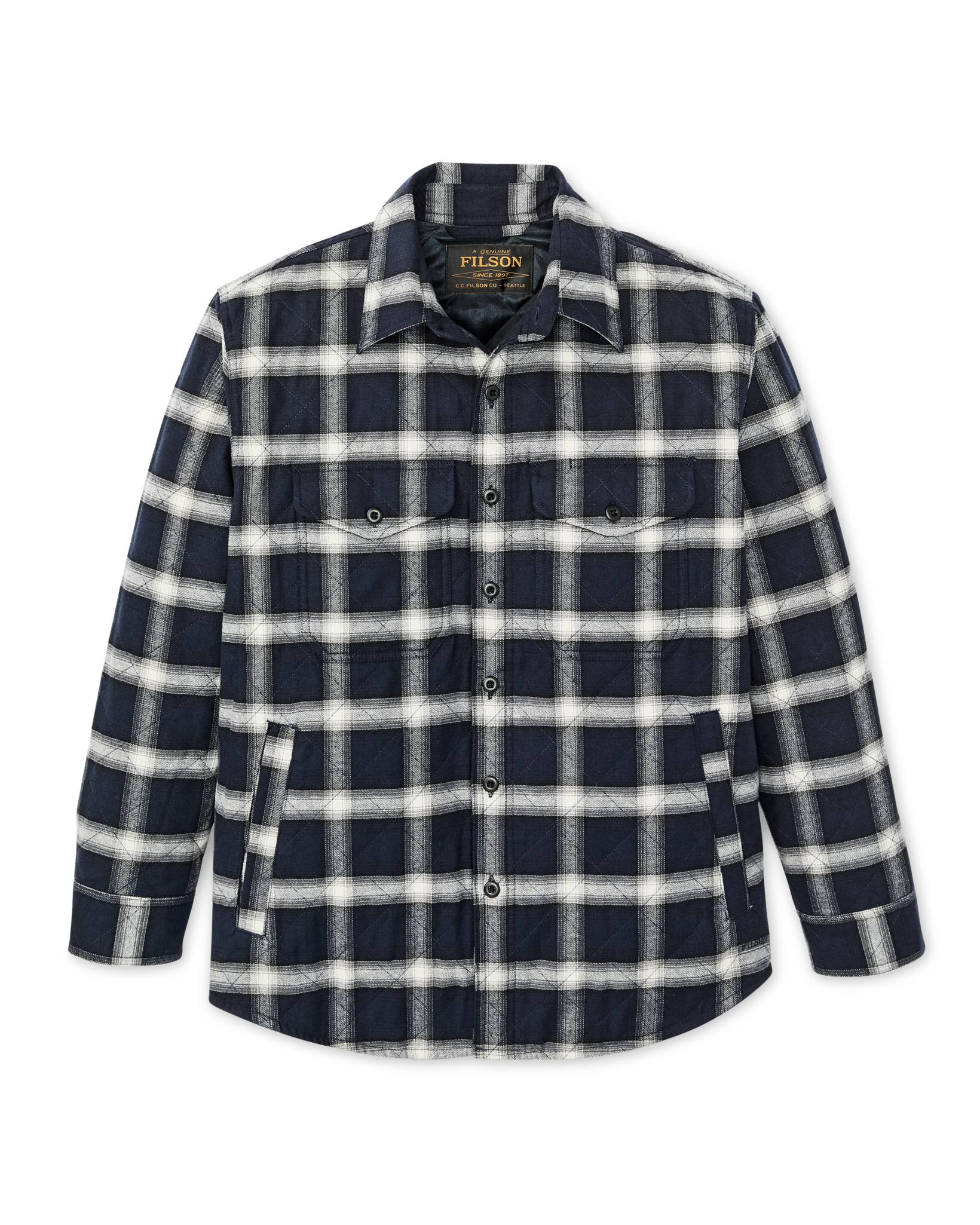 Insulated Flannel Jac-Shirt - Navy / Cream Plaid - Image 4