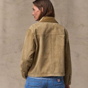 Alternative view of Women's Short Suede Barn Jacket - Light Gray