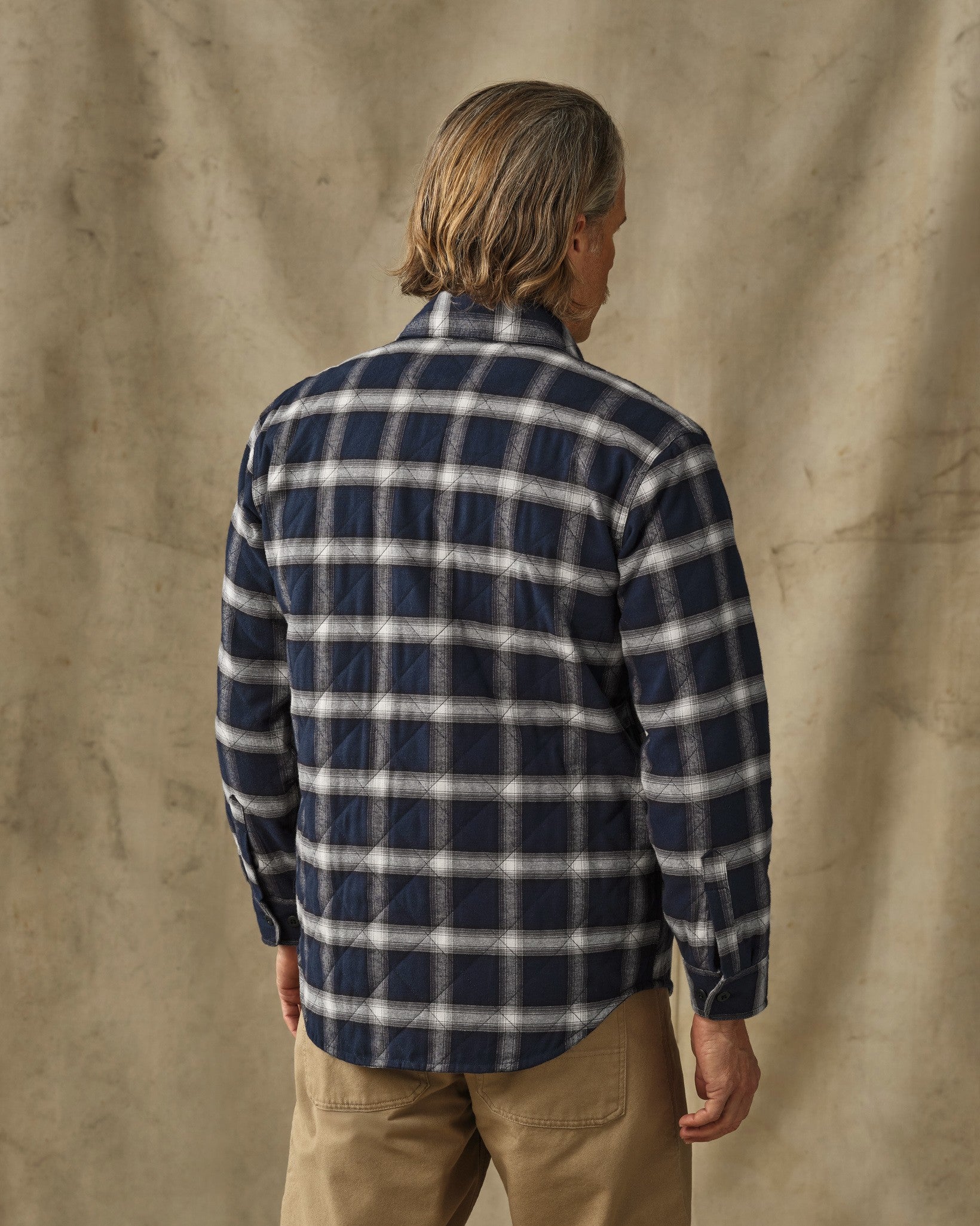 Insulated Flannel Jac-Shirt - Navy / Cream Plaid - Image 2