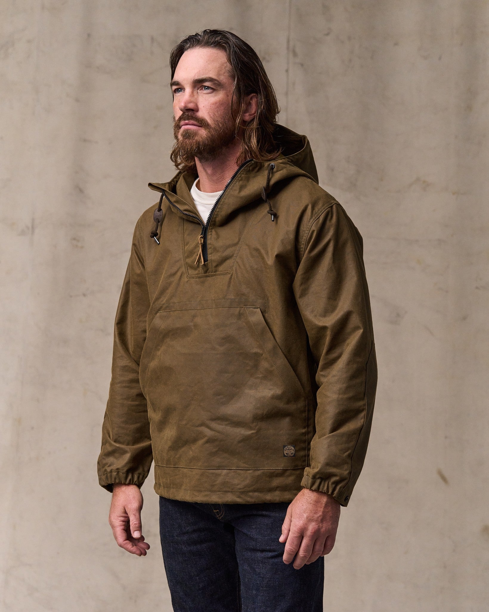 Shelter Cloth Waxed Anorak - Dark Tan - Image 2