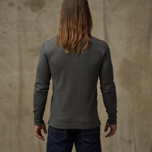 Alternative view of Waffle Knit Henley - Charcoal