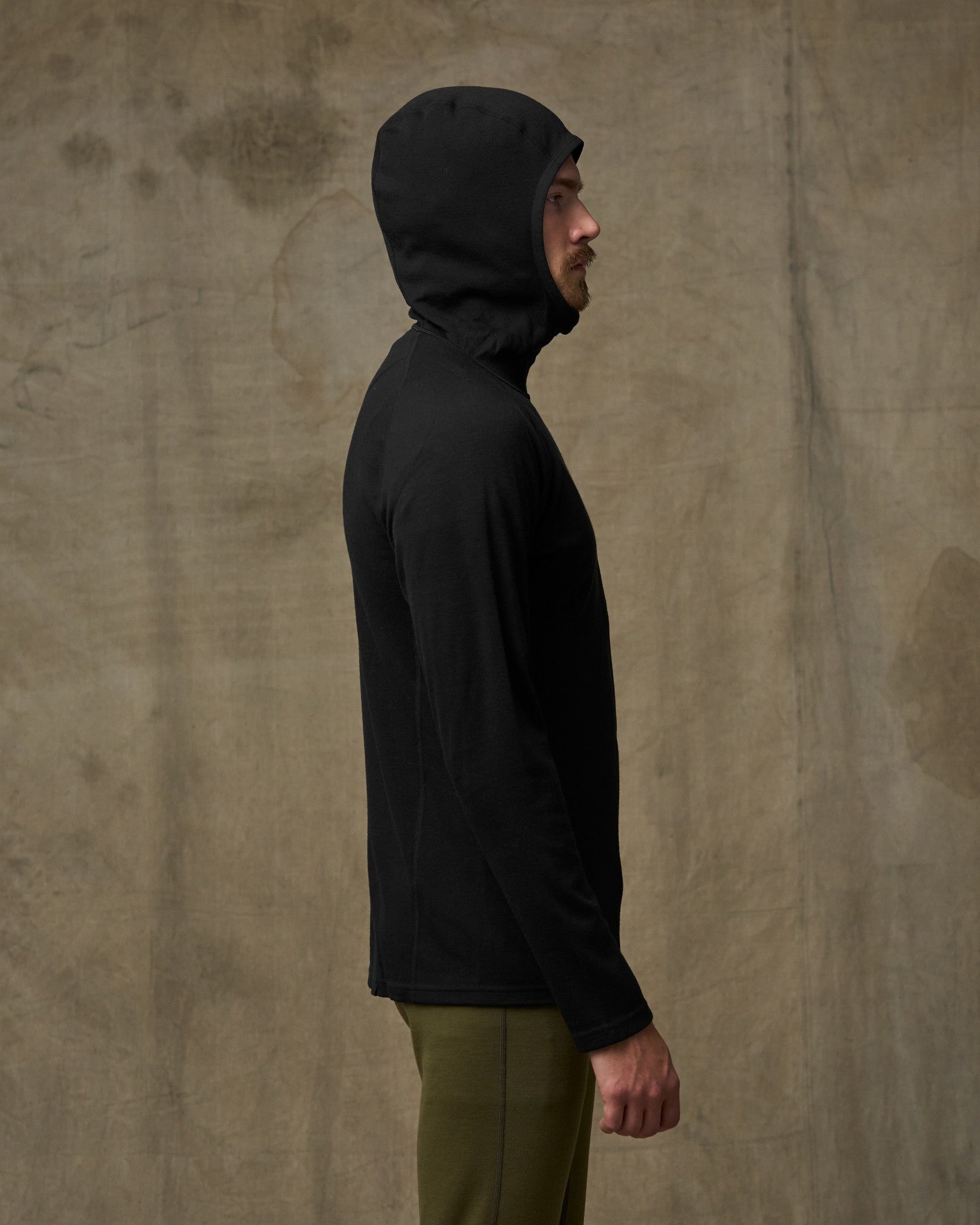400g Merino Wool Hoodie - Black - Image 8