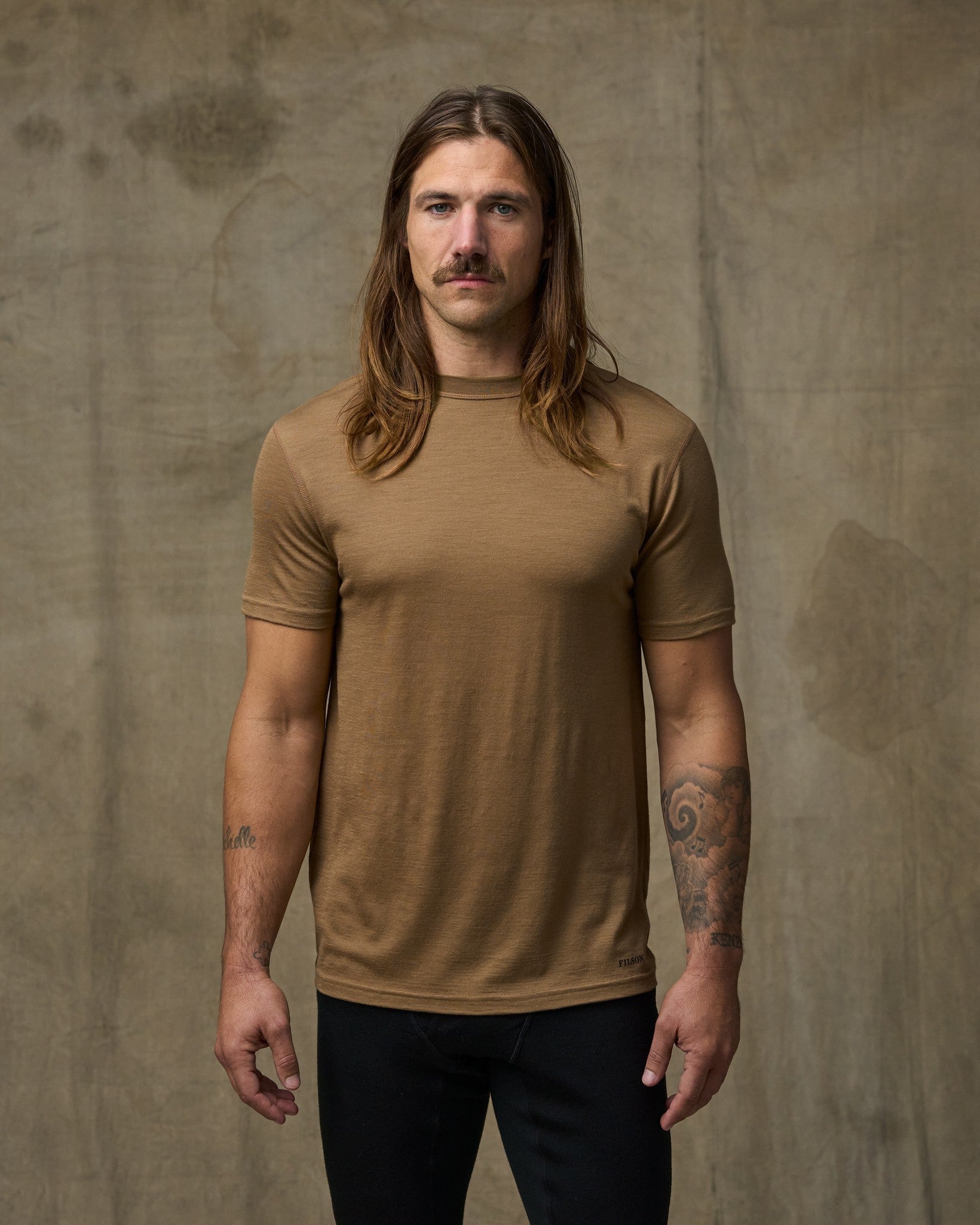 210g Merino Wool Short Sleeve Crewneck T-Shirt - Rugged Tan - Image 3