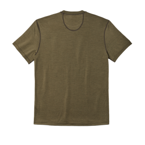 Alternative view of 210g Merino Wool Short Sleeve Crewneck T-Shirt - Dark Olive