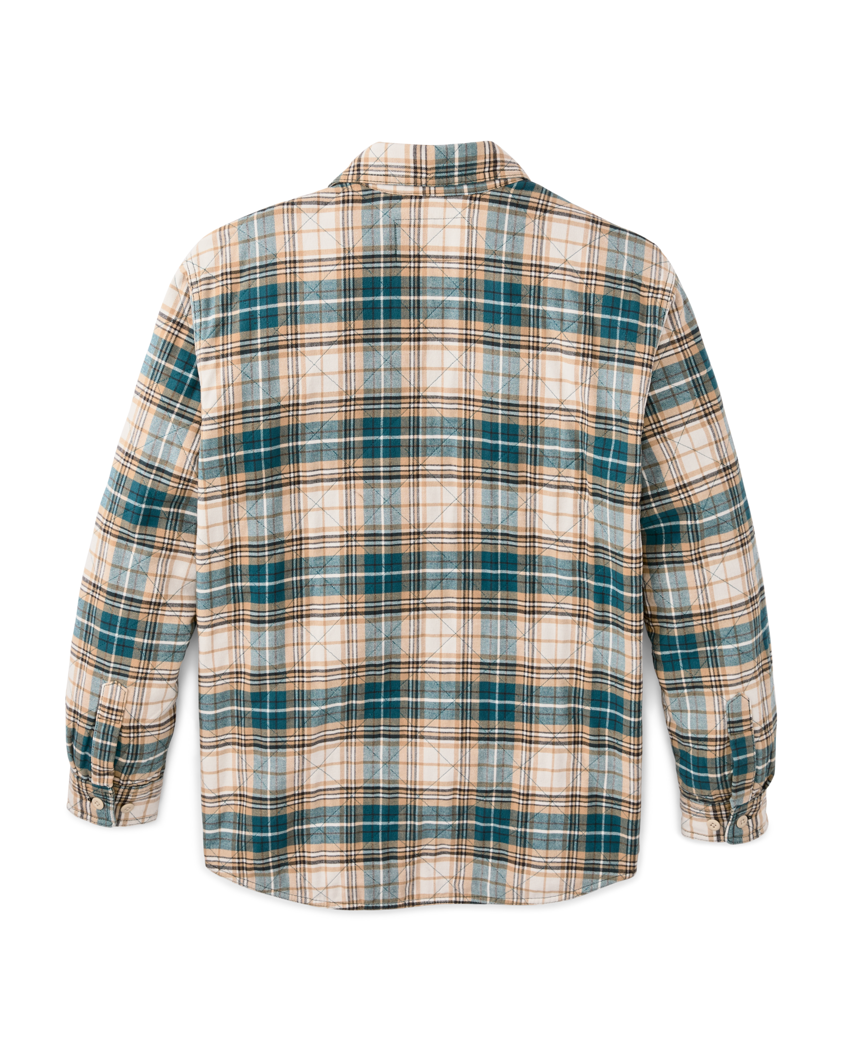 Insulated Flannel Jac-shirt - Teal / Khaki Plaid - Image 5